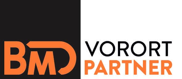BMD Vorort Partner Logo in Orange und Schwarz, passend zur Steuer- und Unternehmensberatung von GCT.