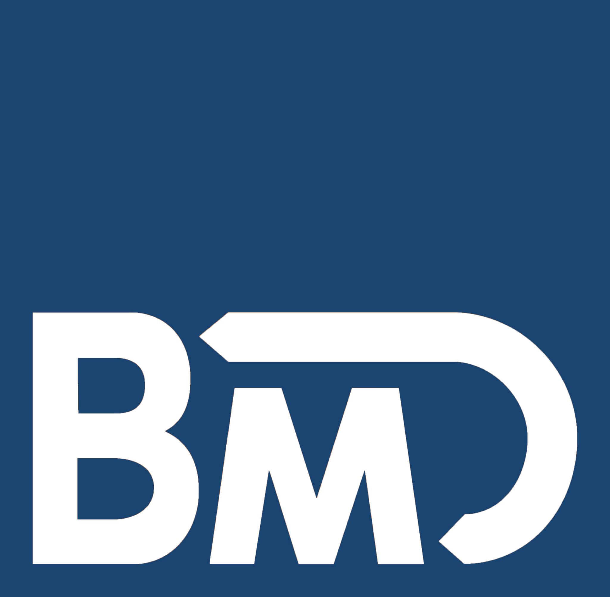 Blaues Logo mit weißem BMD-Schriftzug, relevanter Softwareanbieter für Steuer- und Unternehmensberatung bei GCT.